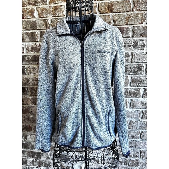 Vintage Ladies  Gulfstream Cardigan Large Sweater Gray Front Zip Embroid… - Picture 1 of 12